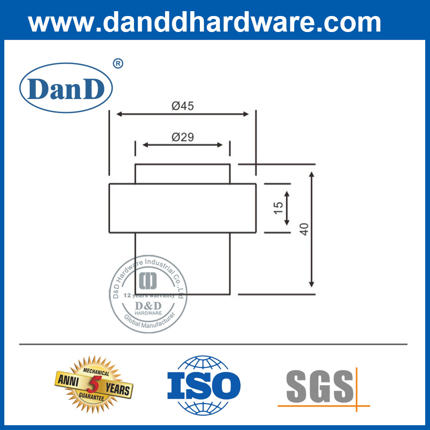Porte commerciale Hardware en acier inoxydable Porte interne Stop-Ddds007