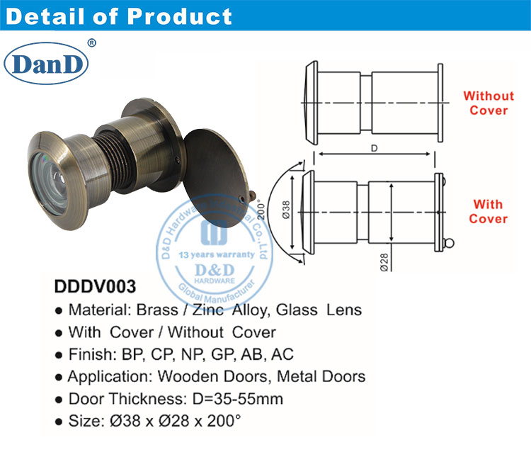 Visionneuse de judas de grande porte