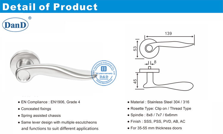 Poign&eacute;e de porte avant-D et D