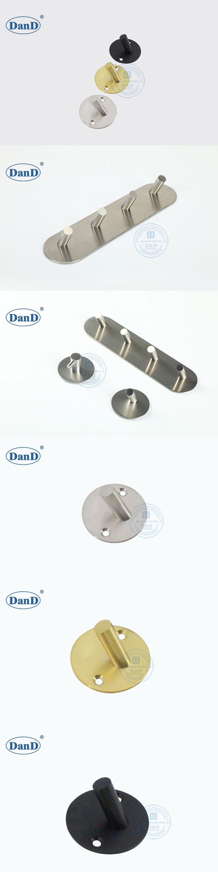 crochets de manteau noir et or