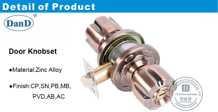Knobset pour le mat&eacute;riel de porte en bois-DDLK043-D et D