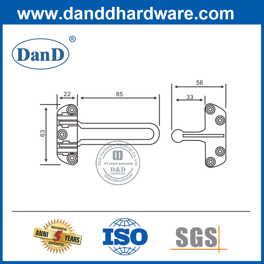 Acier inoxydable Strong Security Metal Door Gard-DDDG001