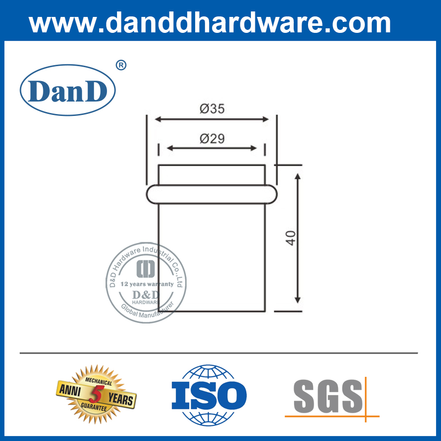 Acier inoxydable meilleur arrêt de porte commerciale pour la porte extérieure-DDDS011