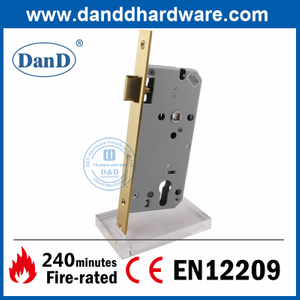 Acier inoxydable 304 EN12209 Golden Fire Proof Mortdice Bandroom Door Lock-ddml009