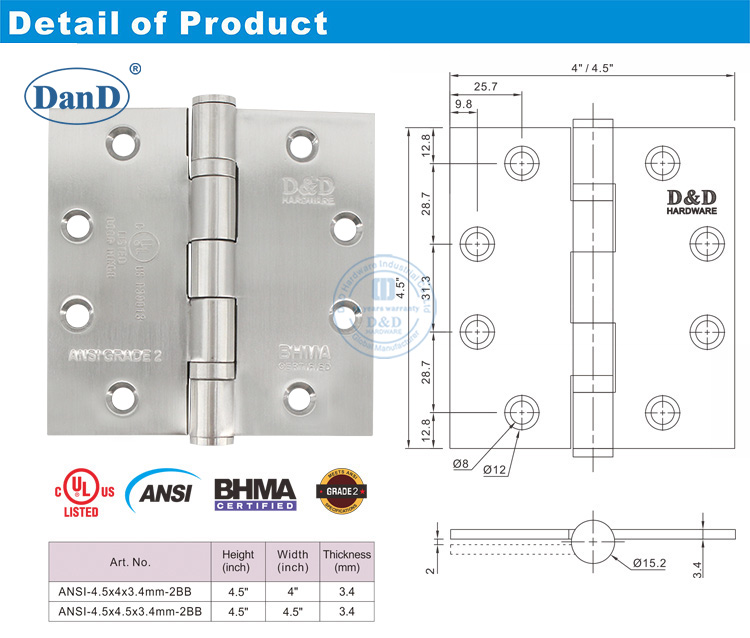 Charni&egrave;re de porte incendie