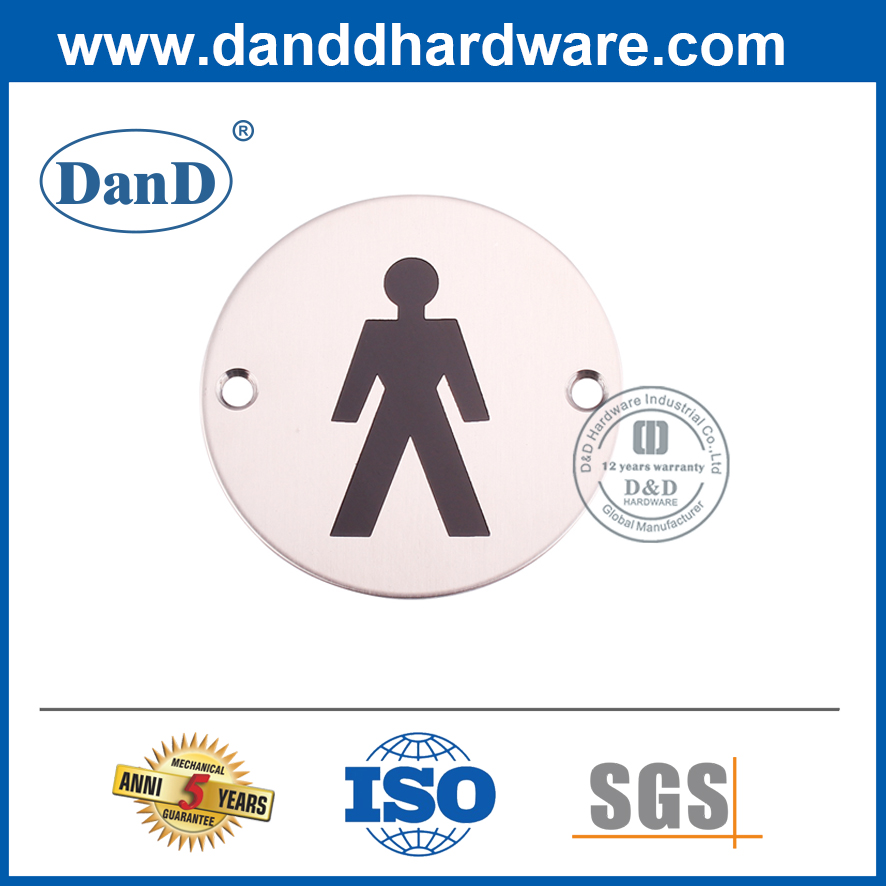 Plaque de signer des toilettes mâles en acier inoxydable de vente chaude pour Hôtel-DDSP001