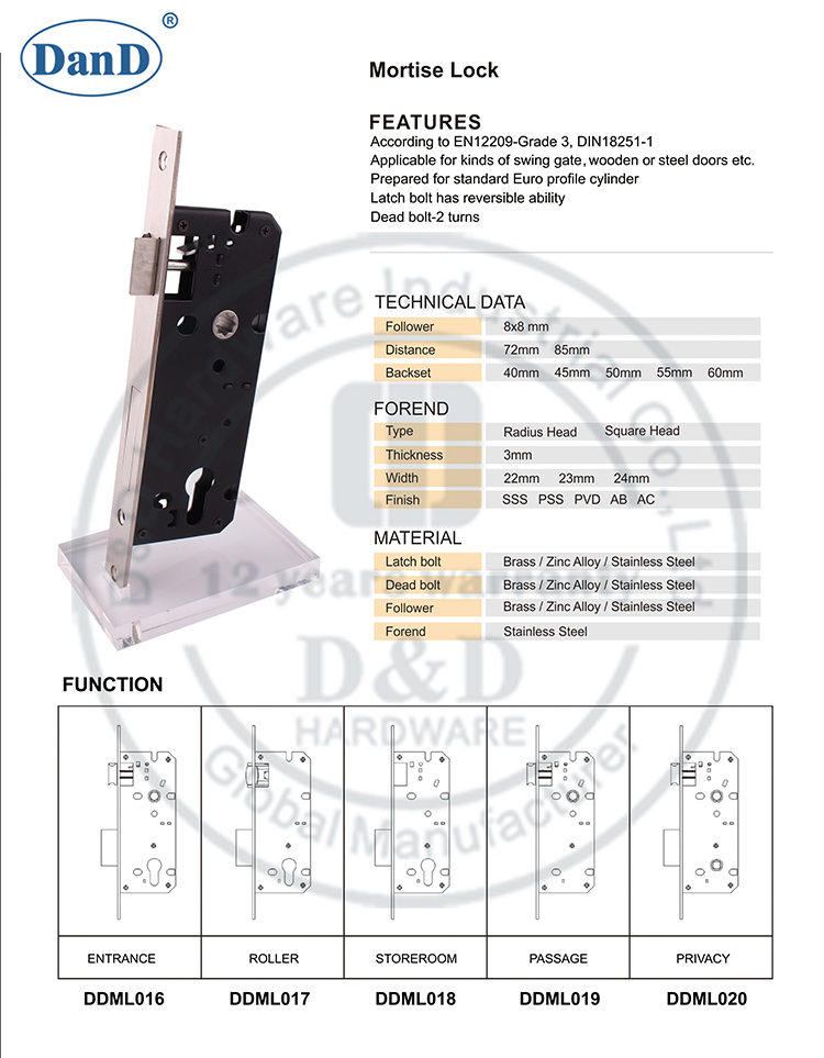 Verrouillage de la porte-d et d quincaillerie-4585