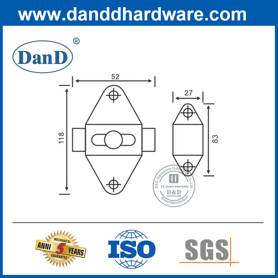 Vente chaude Boulon de porte de sécurité en acier inoxydable pour porte externe-DDDG007