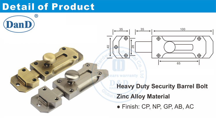 Hardware de s&eacute;curit&eacute; de la porte cach&eacute;e et D de la porte D et D