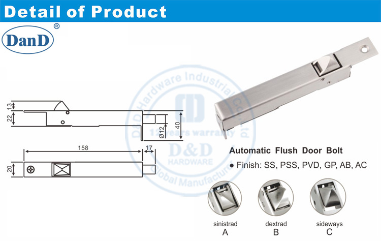 Flush Bolt-D et D