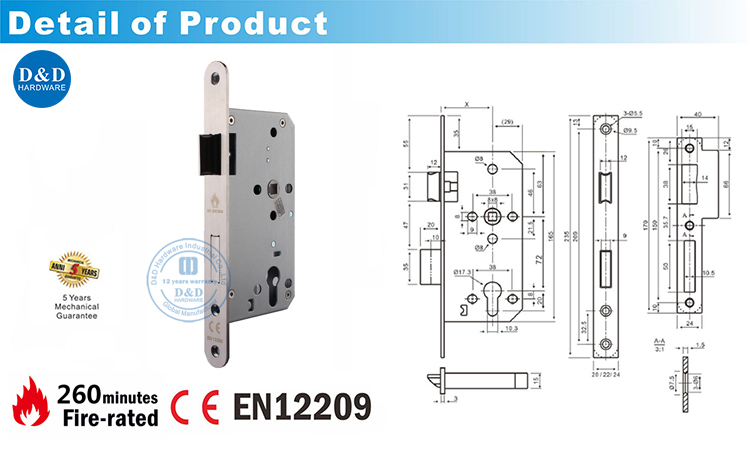 CE MORTISE BORD LOCK DDML009-5572