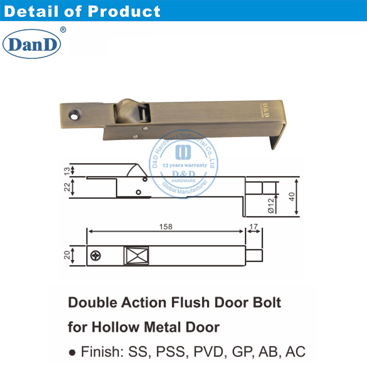 Boulons de rin&ccedil;age automatique pour les doubles portes