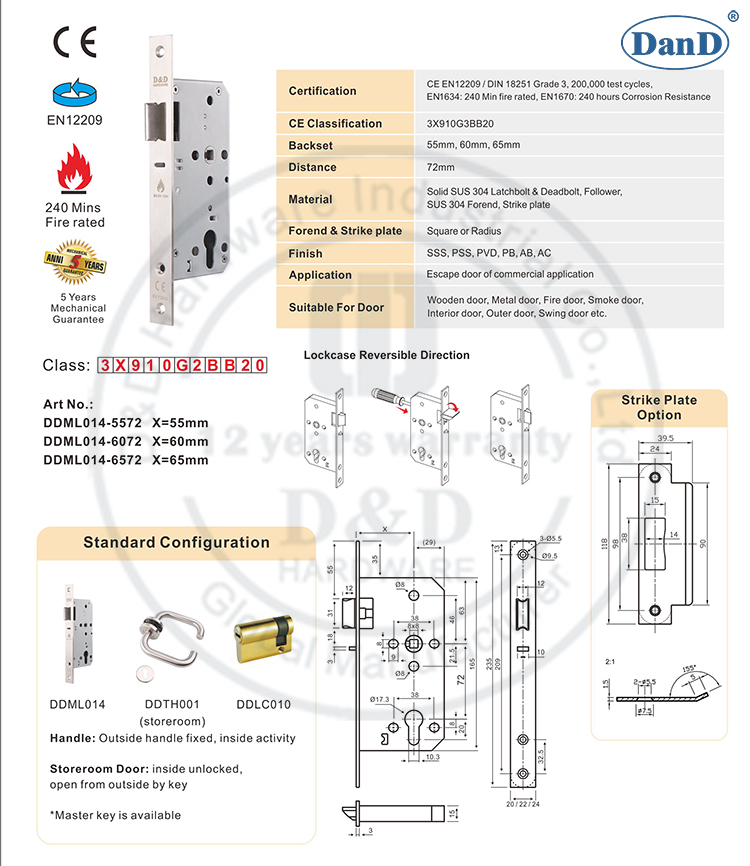 Serrure de verrouillage de nuit