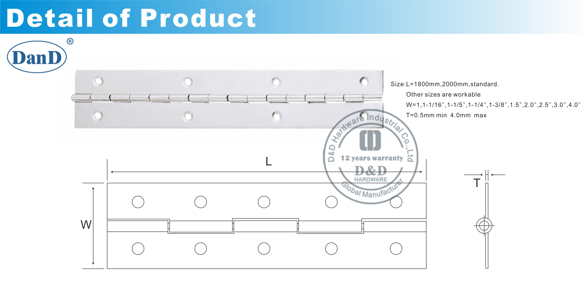 Hardware &agrave; charni&egrave;re de piano-d et d