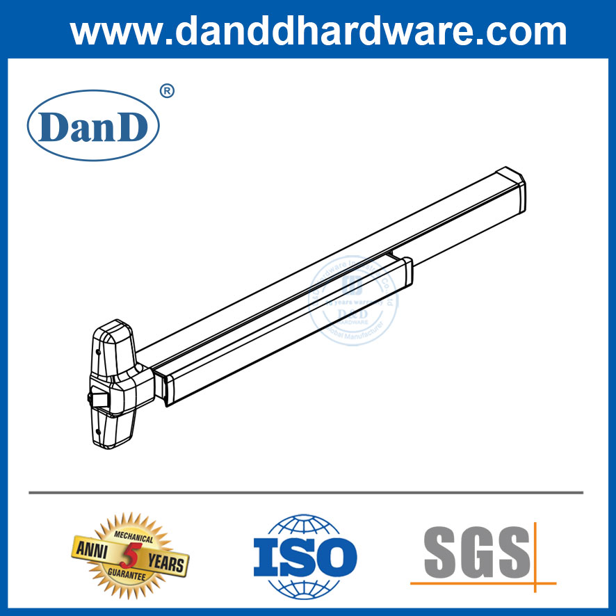 Porte de sortie en acier inoxydable en acier inoxydable et en aluminium Type 1 point de sortie avec barre de panique-DDPD301