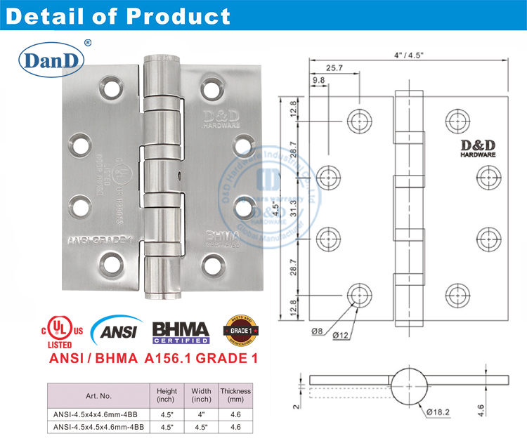 Hinges de porte lourdes