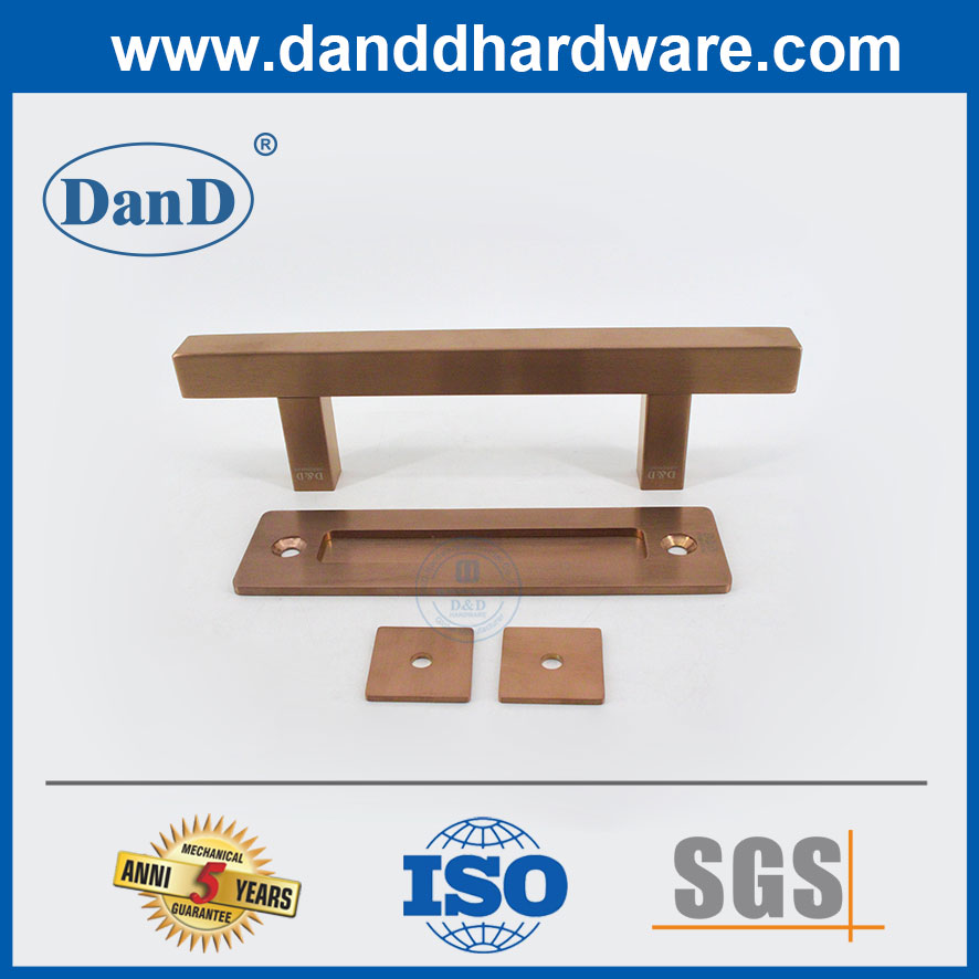 Cachette en or rose en acier inoxydable grange coulissante de la grange de porte de porte intérieure de poignée de traction de traction-ddbd104