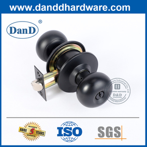Poignée de porte d'alliage en alliage de zinc noir mat lock-ddlk068