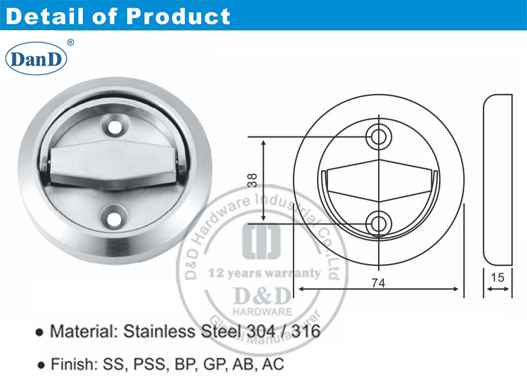Poign&eacute;e de porte en acier inoxydable -D et D Hardware