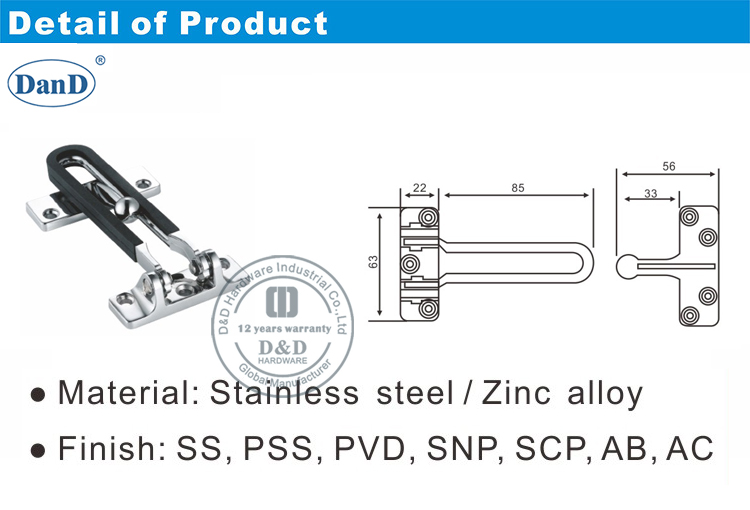 Hardware de la porte de la porte de la chambre &agrave; la chambre de l'h&ocirc;tel