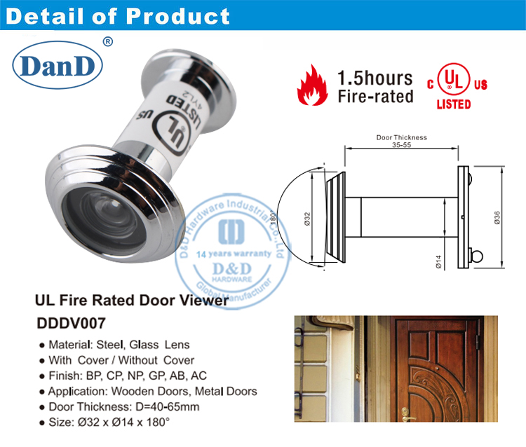 Visionneuse de porte de judas grand angle