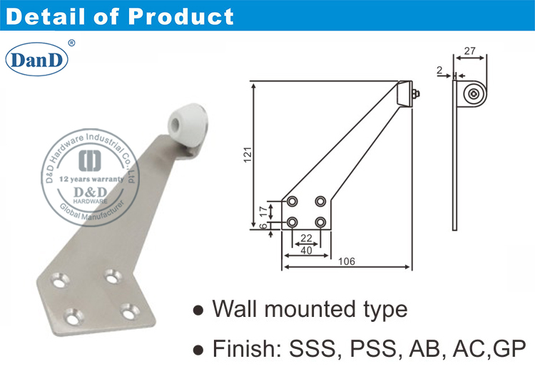 Stopper de porte d'entr&eacute;e et quincaillerie D