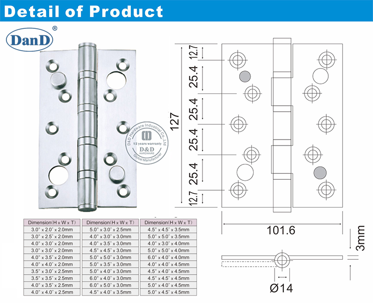 SS Double Security Charni&egrave;re-D et D Hardware