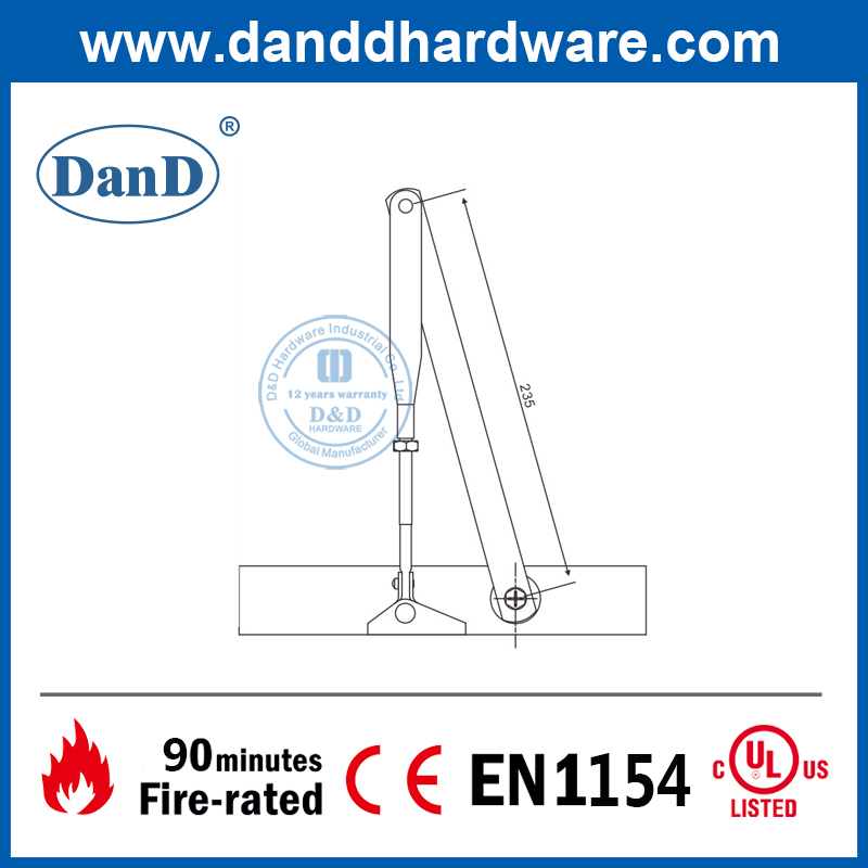 CE EN1154 Porte industrielle hydraulique classée à feu clos-dddc013