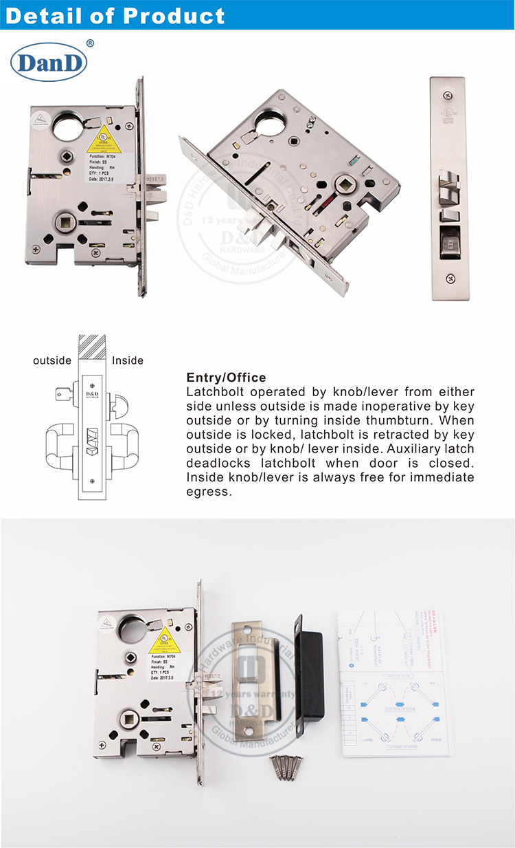 ANSI Entry Mortise Lock-D et D Hardware