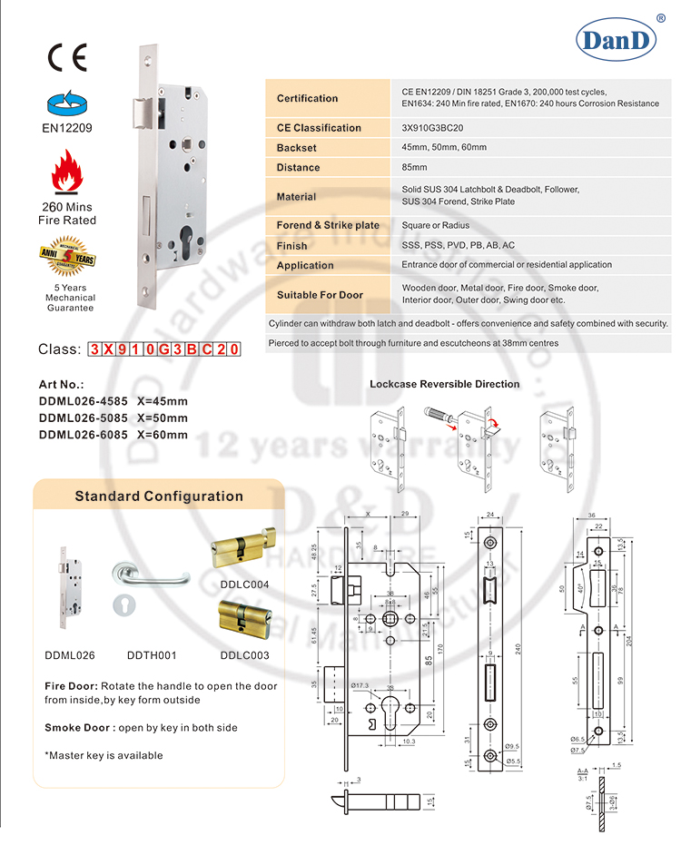 CE Sash Lock-D et D