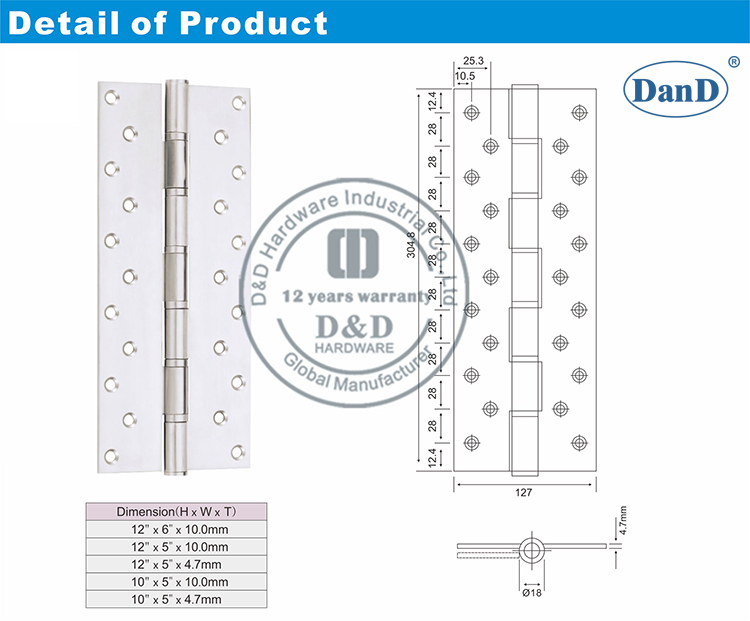Hardware Heavy D et D Heavy D et D en acier inoxydable