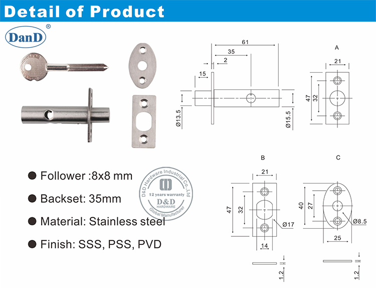 Hardware Lock-D et D d'arbre