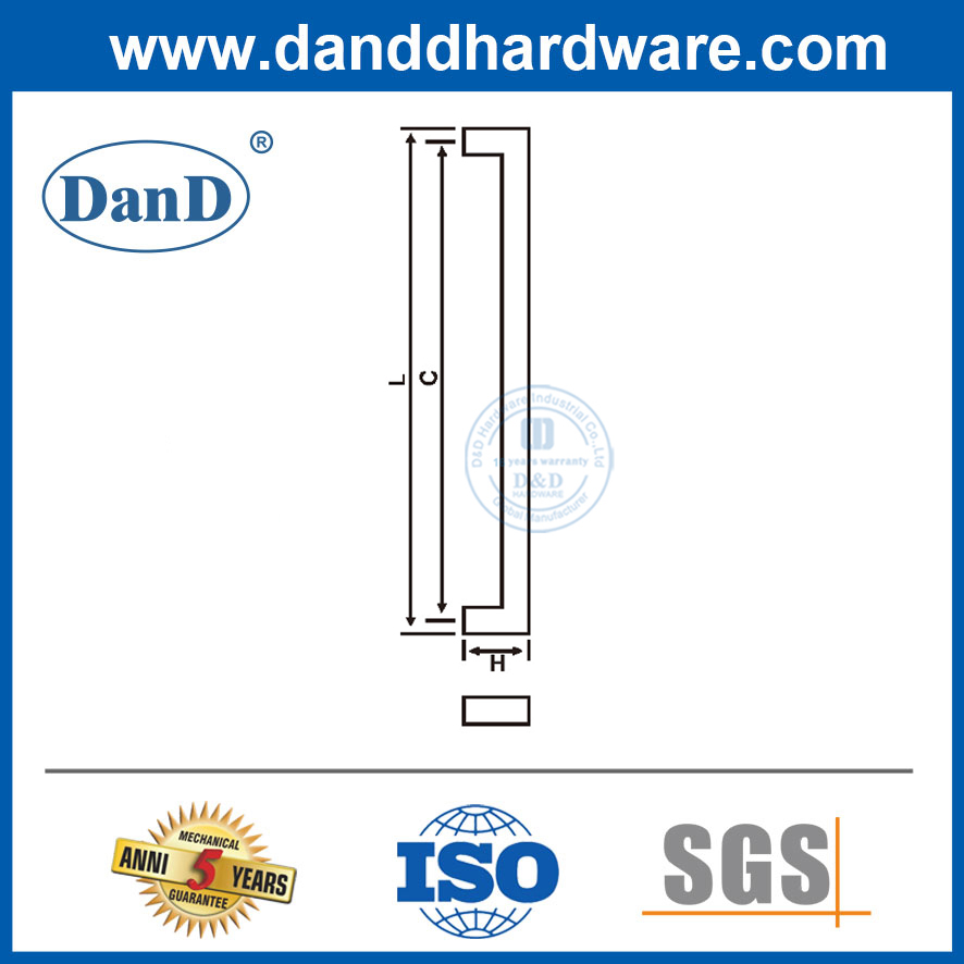 La porte en verre en acier inoxydable tire une porte en verre latéral Handle-DDPH034