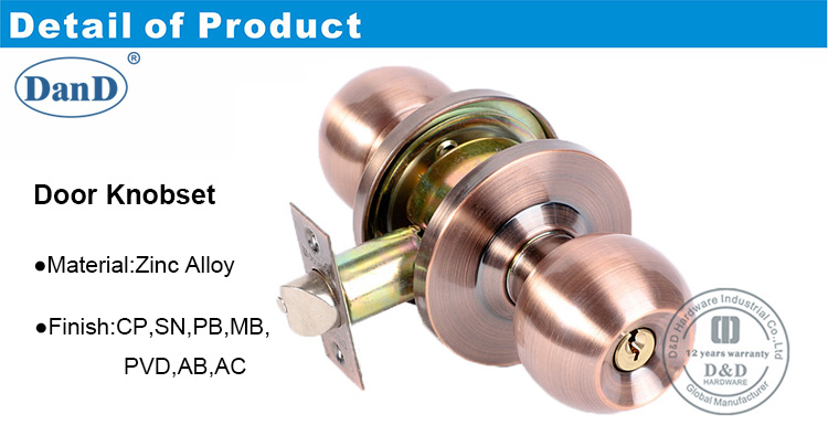 Knob Lockset-DDLK050-D et D mat&eacute;riel