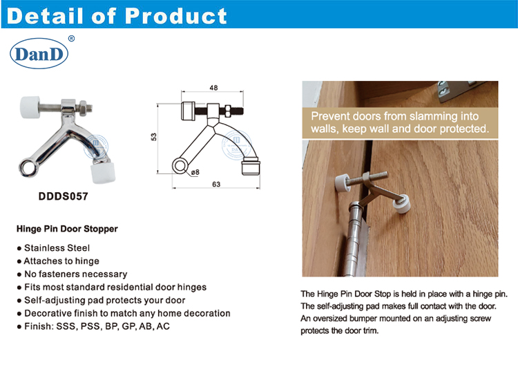 bouchon de broche &agrave; charni&egrave;re de porte