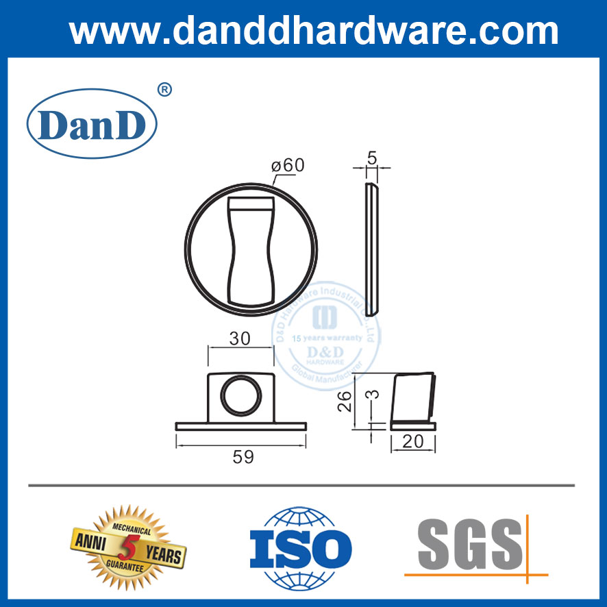 Sécurité de porte en alliage en zinc arrêt en acier inoxydable Magnétique Commercial STOP-DDDS037