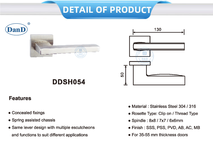 Poign&eacute;e de porte carr&eacute;e