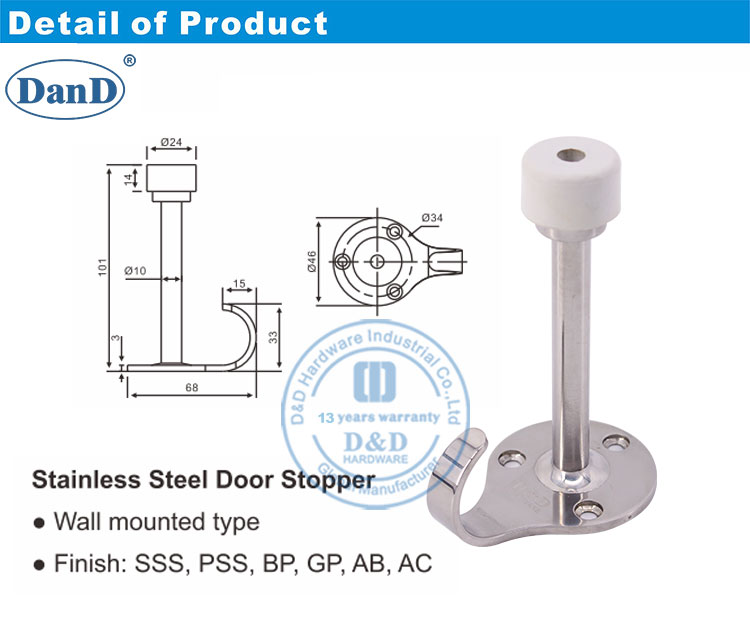 Arr&ecirc;t de porte avec crochet