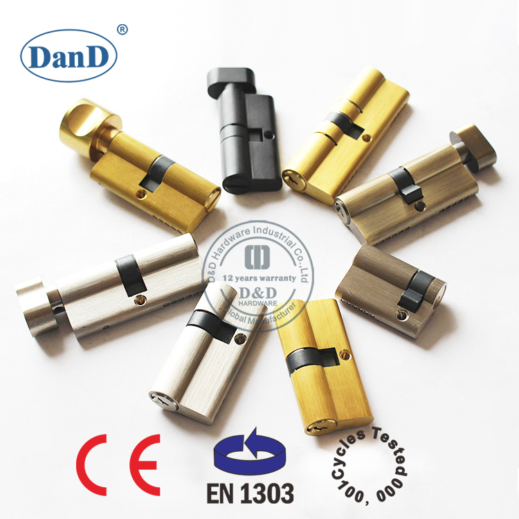 Système de clé maître nickel en satin EN1303 Cylindre de verrouillage en laiton avec touche-ddlc003-70mm-sn