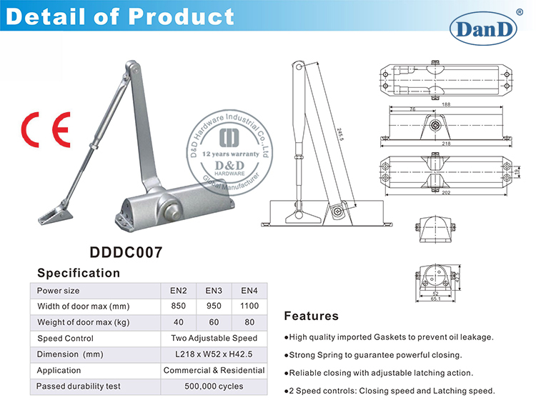 CE Automatic Door Closer-D et D hatdware