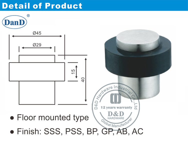 Hardware Stop-D de la porte en caoutchouc et D