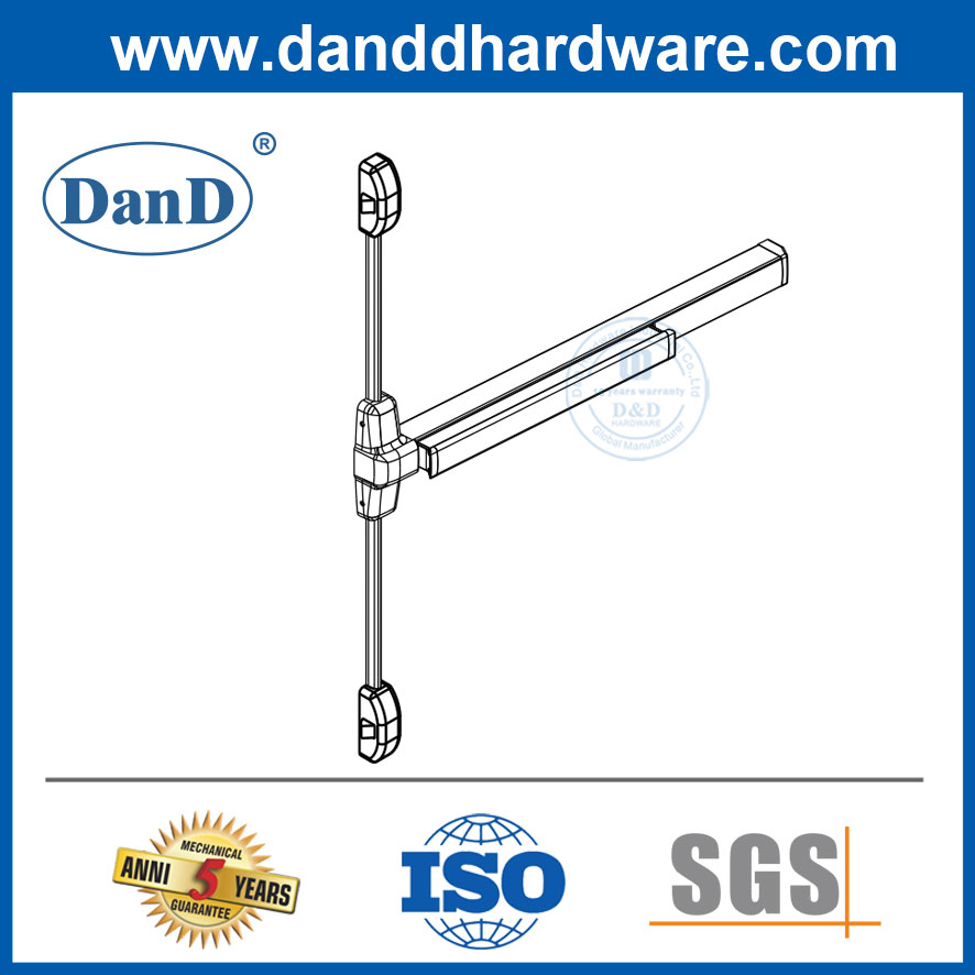 Bar de panique de verrouillage à 2 points Appareil de sortie en acier inoxydable et porte en aluminium Bar-DDPD304