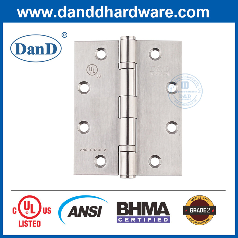 5 pouces en acier inoxydable ANSI Grade 2 BHMA Hinges de porte extérieure-DDSS001-ANSI-2