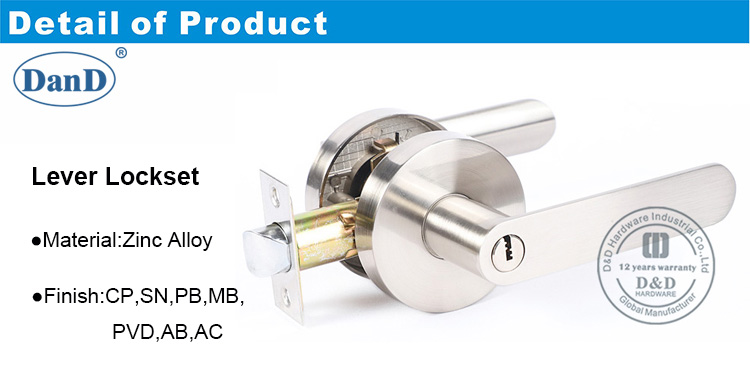 Lockset de levier pour mat&eacute;riau DDLK073-D et D en bois