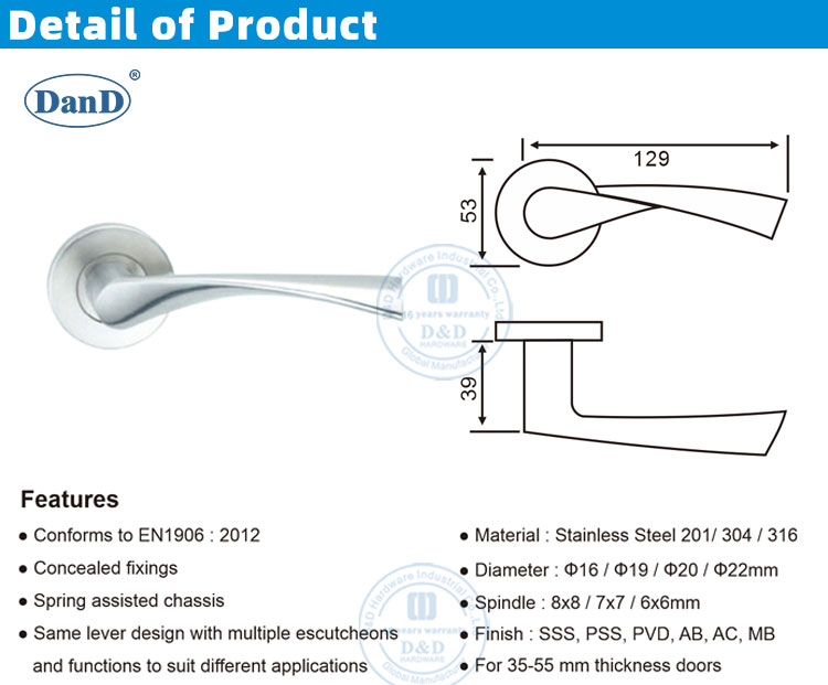 Poign&eacute;es de porte interne